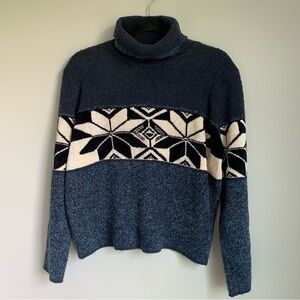 Vintage Lucia Burns Knit Turtleneck Cowl Sweater